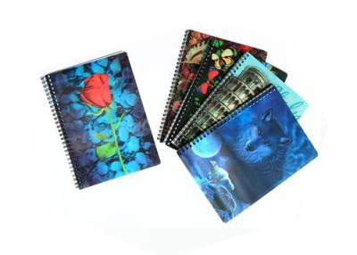 China 0.6Mm Thickness Plastic Cover 3D Lenticular Spiral Notebooks 80 Pages for sale