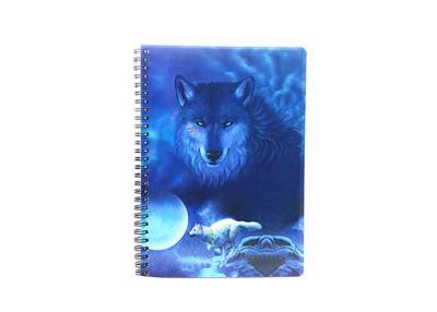 Chine Impression offset UV lenticulaire bleue des carnets CMYK du modèle 3D de loup à vendre