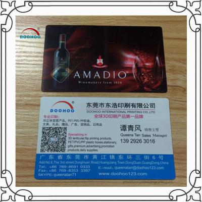 China Free Design 3D Lenticular Business Cards 0.38mm PP Lenticular Printing for sale