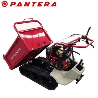 China Building Material Shop China Gasoline Manual Hand Operate Wheelbarrow Mini Crawler Dumper Loader Power for sale