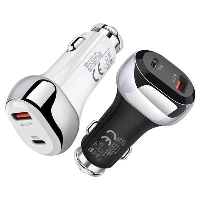 China 2 USB port car charger Quick Charger 38W Output 20W PD Car charger USB QC3.0 fast charger for sale