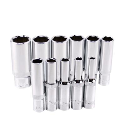 China Tool 11 Pcs 1/4 Inch Drive Deep Socket Set CRV Hand Tools Long 6 Point Socket Hex Repair Tool for sale