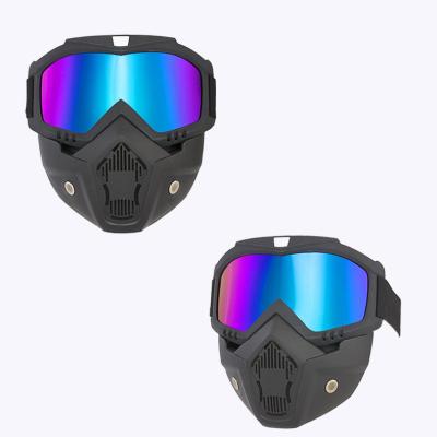 China Motorcycle Windproof Goggles Motocross Bike Glasses Mask Detachable Modular Mouth Filter UV Protection For Halley Open Face Helmet for sale