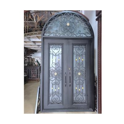 China Wrought modern royal design main gate and cast iron front door arch gate for home for sale