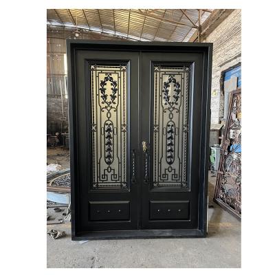 China Modern Style Wrought Iron Entry Gate Backyard Doors Exterior Exterior Antique Door for sale