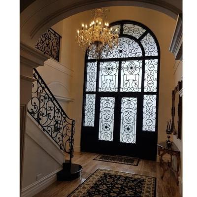 China Heat Insulation Royal Design Main Door Wrought and Cast Iron Entrance Door Arch Gate for Home for sale