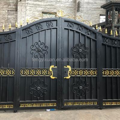 China New Design Traditional House Outside Luxury Wrought Iron Front Door Villa Door for sale