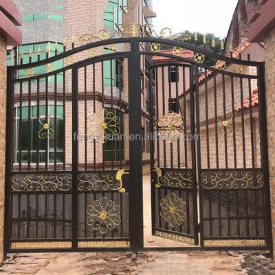 China New Design Waterproof House Outside Luxury Wrought Iron Front Door Villa Door for sale