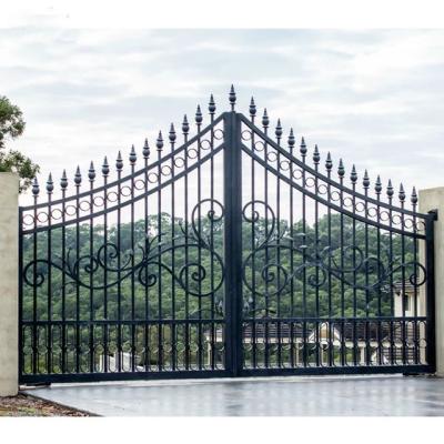 China Newest Metal Iron Front Gate Villa Garden Gate Designs Wrought Iron Garden Gate Designs Waterproof Modern Fancy Gate Main Garden Gate for sale