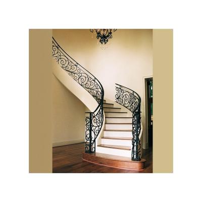 China Traditional Antique Wrought Iron Stair Railing Simple Design Strong Stair Railings for sale