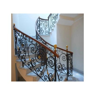 China Traditional Luxury Wrought Designs Wrought Iron Stair Railing Stair Railings For Home for sale