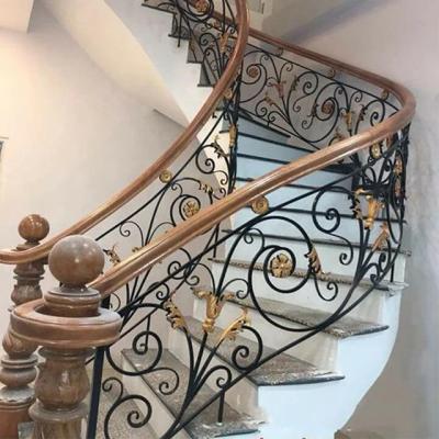 China Traditional Customization European Style Metal Railing Wrought Iron Stair Railings for sale