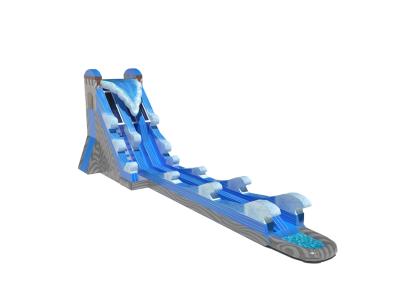 China Large Waves Inflatable Water Slides With Long Pool Blue Color for sale