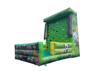 China Zoo Animal Theme Sports Climbing Wall Games Green Inflatable for sale