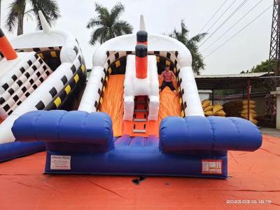 China Ship Style Double Sided Inflatable Slides With Wave Stopper for sale