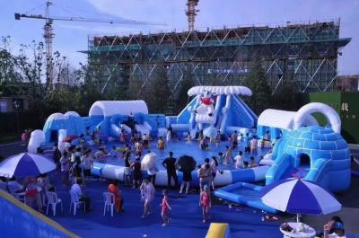 China Snow World Outdoor Inflatable Waterpark Customized With Big Round Pool for sale