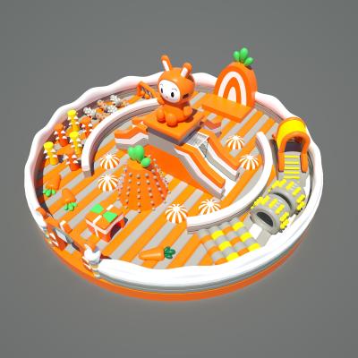 China Round Circle Rabit Inflatable Castle (Orange & White & Yellow ) for sale