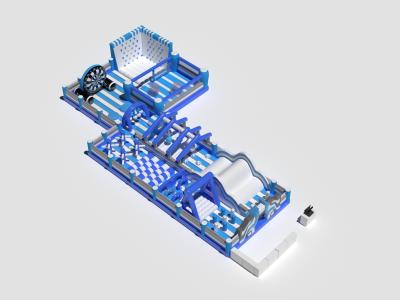 中国 PVC商用充気障害物コース 青と白 オーダーメイド 販売のため