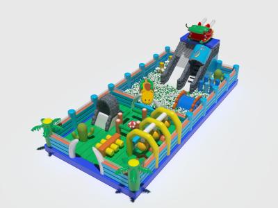 China Customized Inflatable Slide Jumping Castle With Big Ocean Balls Pool for sale