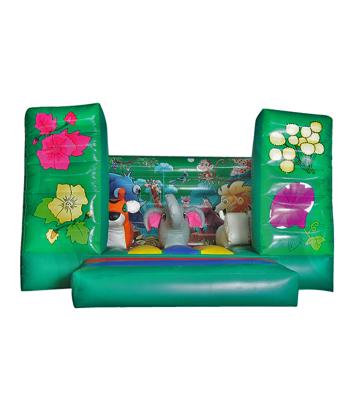 China Commercial Green Color Elephant Inflatable Bouncy Castle For Child for sale