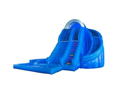 China Blue Inflatatble With Sliding And Pool summer feeling for sale