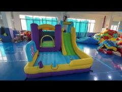 Clown Inflatable Slide With Elephant Theme For Children Fun Park