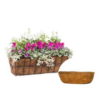 China Plant Fiber 36 Inch Liner Metal Plant Stand Garden Decoration Rectangle Wire Planter Cocos Basket With Coconut Liners for sale