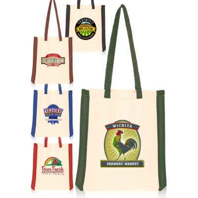 China Wholesale Reflex Handled Coastline Cotton Bag Canvas Grocery Bag Farm Cotton Reflex Bag With Logo Customized for sale