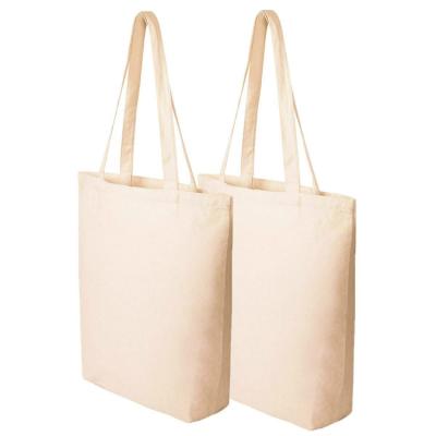 China Handled Simply Heavy Duty Lightweight Beige Cotton Canvas Bag With Gusset for sale