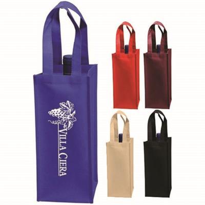 China Wholesale Eco Friendly Heavy Duty Reusable Plain Nonwoven Handled Bottle Wine Bag With Strong Handle for sale