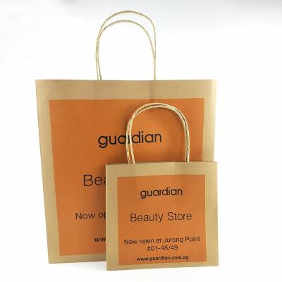 China Recyclable Paper Bag Eco Beauty Store Cosmetic Shopping Kraft Bag With Custom Logo Design Printed for sale