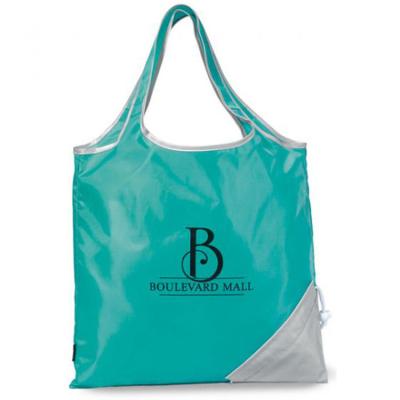 China Reusable Recycled Reinforced Durable And Lightweight Polyester Grocery Tote Collapsible In Attached Pouch for sale