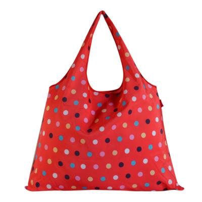 China Furit Reusable Eco-Friendly Custom Reusable Animal Print Polyester Portable Shopping Strawberry Foldable Bag for sale