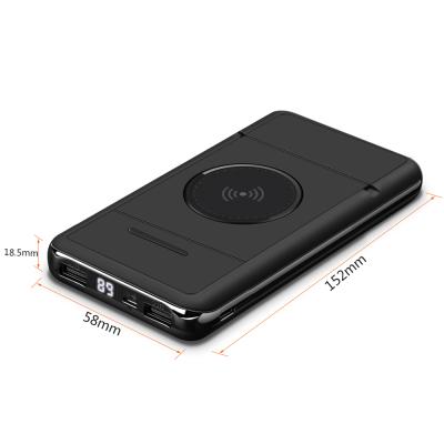 China Fast Charging Support QI Wireless Charger, 10000mAh Portable Wireless Power Bank with Phone Holder Function for sale