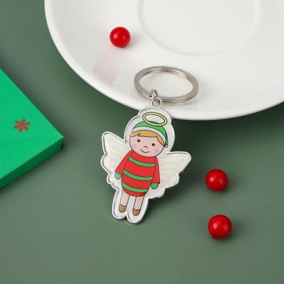 China Christmas Wholesale Zinc Alloy Metal Gift Stocked Festival Key Chain for sale