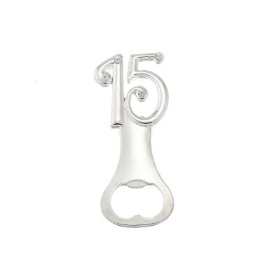 China Custom Made Stocked Wedding 15th Anniversary Bottle Opener Corkscrews and Openers for sale