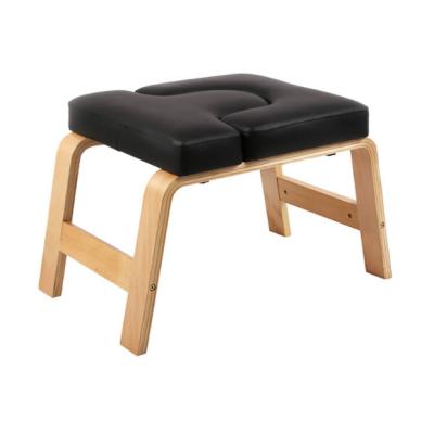 China Direct Sales Home Multi Functional Home Fitness Factory Use Exercise Auxiliary Solid Wood Yoga Stool Various Inverted Chair for sale