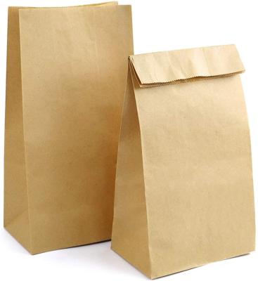 China Biodegradable Promotional Custom Brown Bread Snack Sandwich Cookie Kraft Paper Food Bag Party Gift Bag for sale