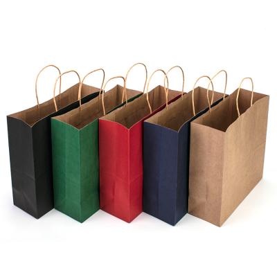 China Low MOQ Recyclable Custom Recycled Carry Shopping Brown Kraft Craft Paper Gift Bag for sale