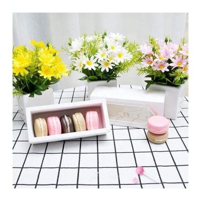 China Small Recycled Materials Chocolate Cookies Cookies Candy Packaging Gift Box Macarons Storage Box With Clear Viewfinder for sale