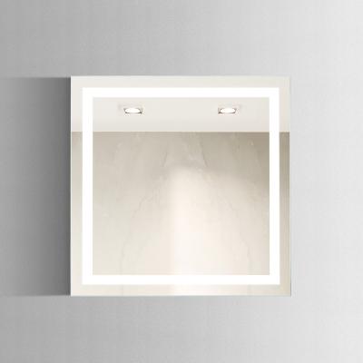 China Wall Mounted LED Light Square Lit Bathroom Vanity Mirror for sale