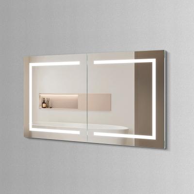 China OEM Modern Design Illuminated LED Bathroom Recessed Cabinet With 2 Adjustable Shelves for sale