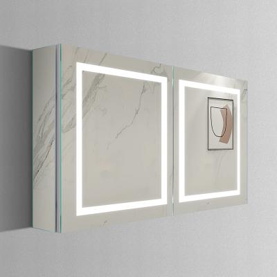 China Modern Recessed Or Surface Mount Storage Wall Cabinet With Interior Mirrors For Bathroom Vanity for sale