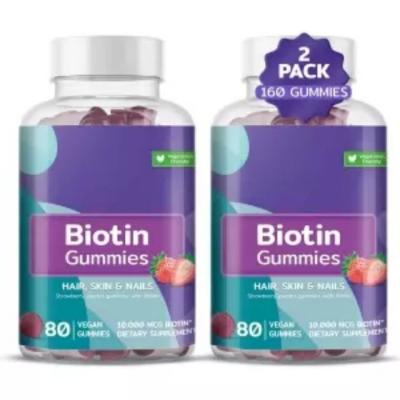 Китай Cosmetics PRIVATE BRAND 60 COUNT VEGAN SWEETEN FREE HAIR BIOTIN GUMMIES продается