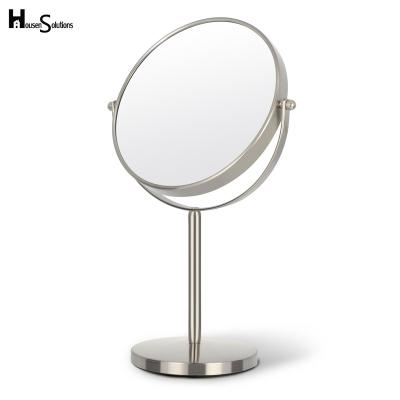 China Portable Luxury Makeup Suppliers Wedding Favors Gifts Antique Mirror Swivel Vanity 8inch 10x Makeup Metal Table Bilateral Magnifying Frame for sale