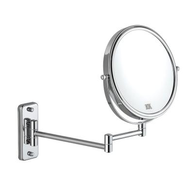 China Amazon Best Selling Decorative Metal Brass Double Sided Magnifying Extendable Wall Mounted Vanity Bathroom Cosmetic Mirror for sale