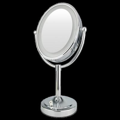 China Business Gift High Quality Oval Pointed Table Magnifying LED Vanity Makeup Mirror With Lights for sale