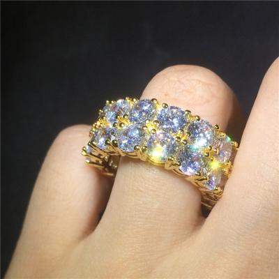 China Exquisite Appearance Hot Selling Men's Vintage Hip Hop Jewelry Ring Zircon Iced Out Copper Rings Luxury Gold Silver Plated For Lover Fashion Jewelry for sale