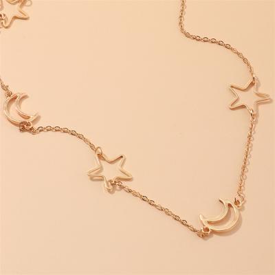 China TRENDY Wholesale Body Jewelry Summer Fashion Belly Chain Alloy Star Moon Chain Belt Sexy Women Waist for sale