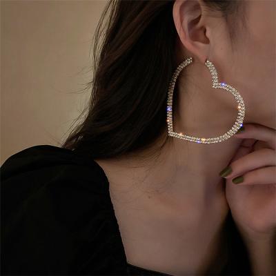 China Korean Big Women's Fashion Overdone No Fade Fruitful Heart Shaped Big Earings Ring Earrings For Girls for sale